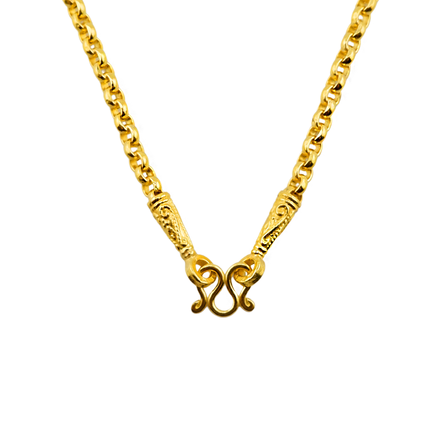 Colar com padrão de vime vazado, peso: 1 salung Colar com padrão Cio, peso: meio salung Colar com padrão de vime vazado, peso: 2 salung - Image 3