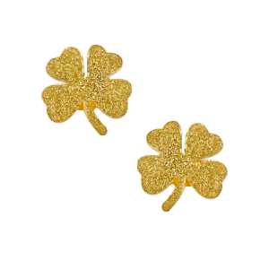 Brincos com design de trevo jateado, peso 1 Salung