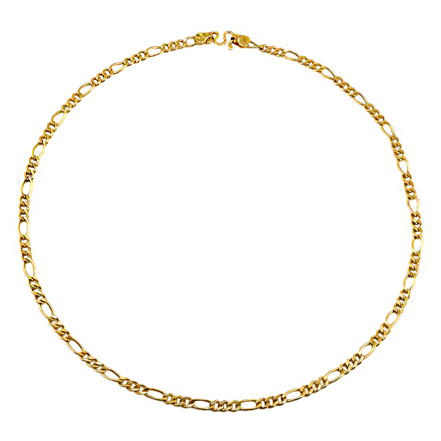 Colar com padrão de adaga vazado, peso: 1 salung Colar com padrão de corrente ocidental vazada, peso: meio salung Colar com padrão Figaro, peso: 2 salung