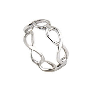 Anel com design Infinity banhado a branco, peso: 1 Salung