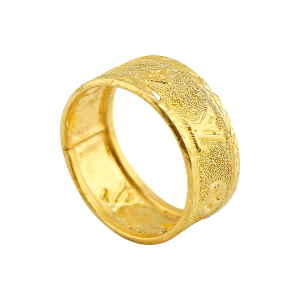 Anel com padrão LV alternando acabamento fosco e polido, peso: 1