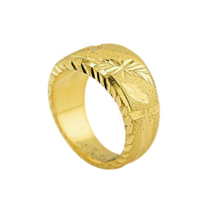 Anel com design de folha cravejada de diamantes, peso 1 salung