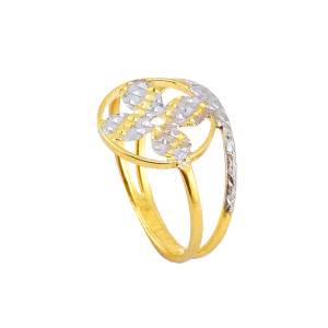 Auréola Joias – Anel Floral Bicolor