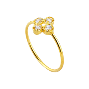Anel Flor com Pedra Preciosa – Peso: 0,5 Salung