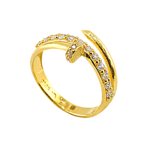 Anel Estilo Pregos com Pedras