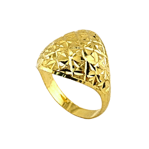 Anel com design corte vazado, cravejado com diamantes, peso 1 salung