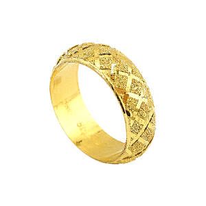 Anel com design de malha, acabamento fosco, peso 1 salung