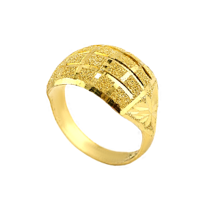 Anel Estilo Quadrado com Acabamento Fosco (Vazado