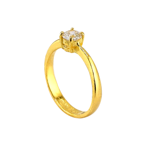 Anel com Pedras Incrustadas em Formato Circular Pequeno – Peso: 1 Tical (≈ 3,75 g)