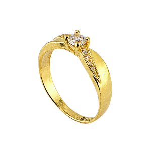 Anel com Pedras Incrustadas em Espiral – Peso 1 Tical