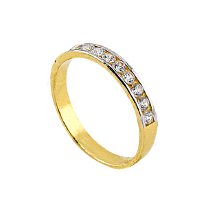 Anel com fileira de pedras cravejadas, peso: 1 Salung