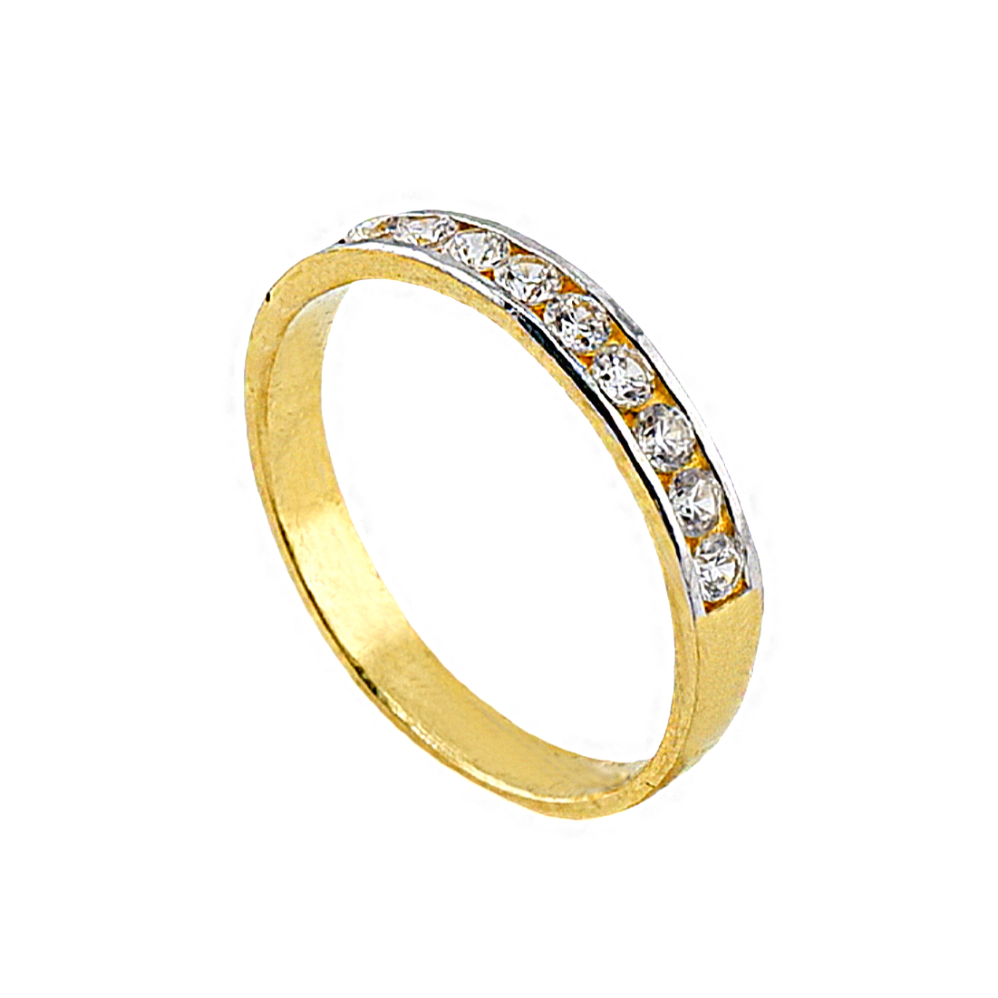 Anel com fileira de pedras cravejadas, peso: 1 Salung