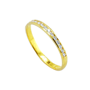 Anel com fileira de pedras cravejadas, peso: meio Salung