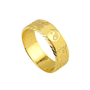 Anel com design de dragão com acabamento jateado, peso 1 salung