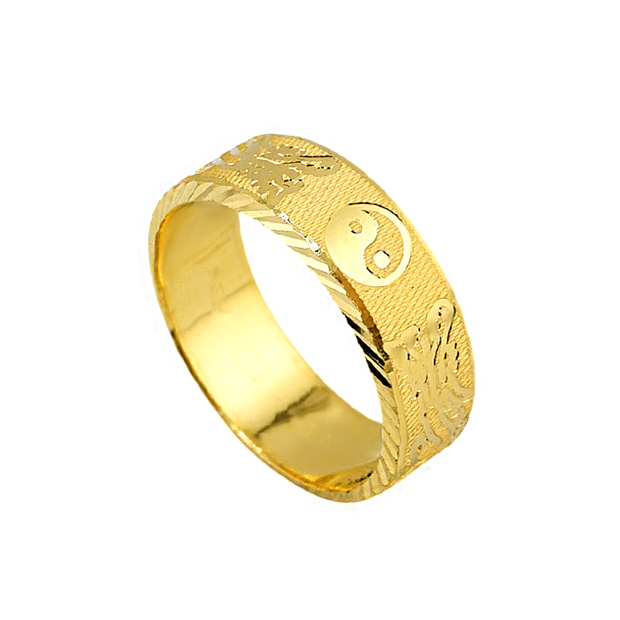 Anel com design de dragão com acabamento jateado, peso 1 salung