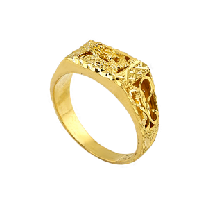 Anel com design de dragão em ouro, peso 1 salung