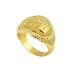 Anel com design “Riqueza” (vazado), peso 1 salung