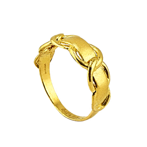 Anel com design de corda entrelaçada, peso 1 salung
