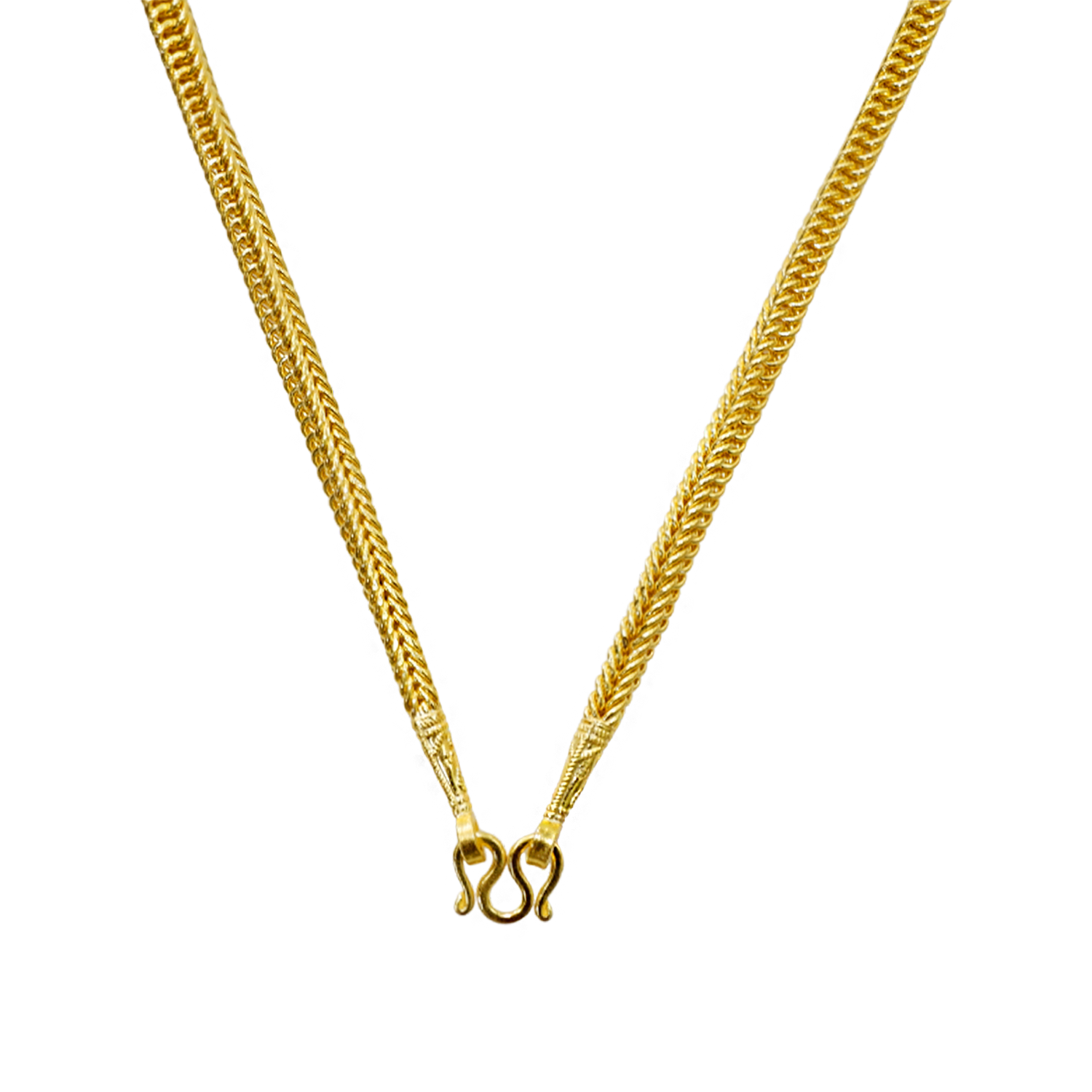 Colar com padrão de adaga ornamentada (brilhante), peso: 3 baht Colar com padrão Benz, peso: 3 baht Colar com padrão Benz, peso: 2 baht