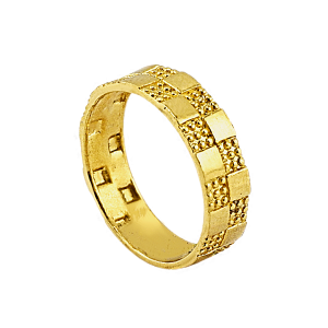 Anel com design de xadrez, peso 1 salung