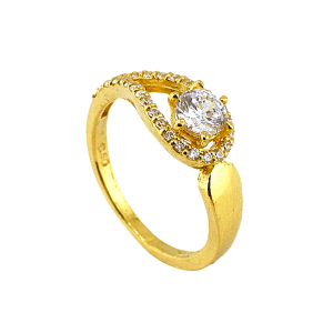 Anel gota com pedra preciosa, peso de 1 salung