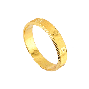 Anel design “Cabeça de Parafuso Escovado”, peso meio salung