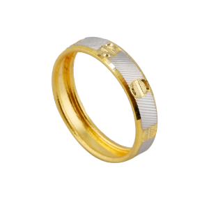 Anel com design de parafuso banhado alternado, peso meio salung