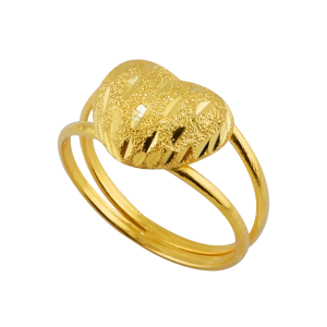 Anel com design de coração em formato de morango, peso ½ salung (aprox. 1,9 g)