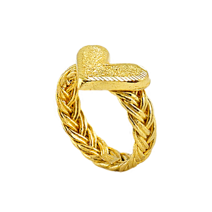 Anel design de coração trançado, peso 1 Salung