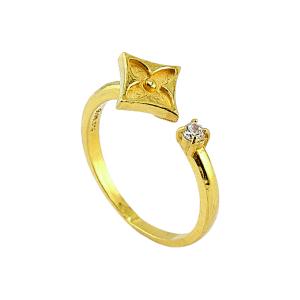 Anel com design Aura esmaltado, peso 1 tael