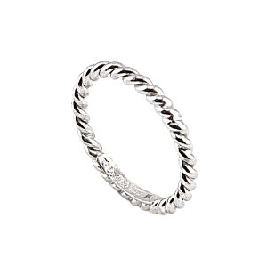Anel design Espiral banhado a branco, peso 1 salung (aprox. 3,75 g)
