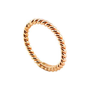 Anel com padrão espiral banhado a ouro rosa, peso 1 salung