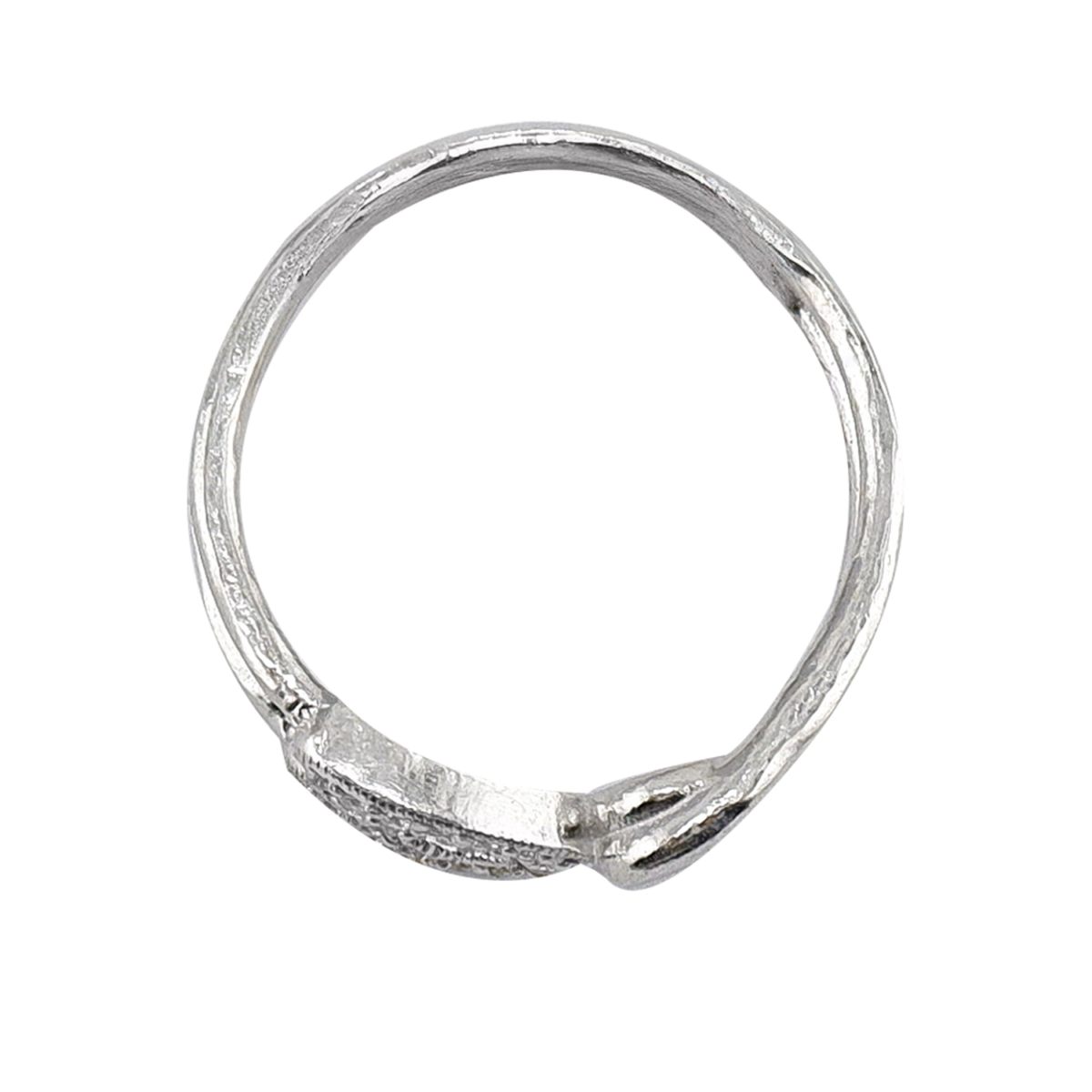 Anel com design de broche cravejado de pedras, banho branco, peso 1 salung - Image 4