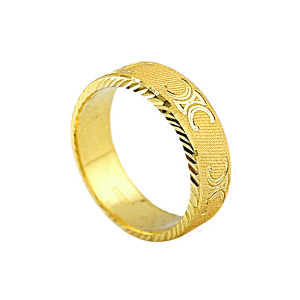 Anel padrão Lua Crescente com acabamento fosco, peso de 1 salung