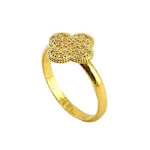 Anel Trevo Fantasy com pedras, peso 1 salung.